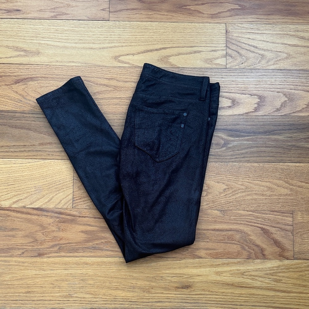Genetic Denim Chocolate Brown Faux Leather Jeggings